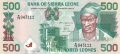 Sierra Leone 500 Leones, 27. 4.1995